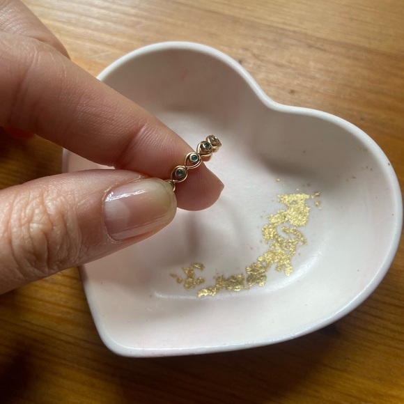 Pandora 14k solid gold ring with blue topaz size 52 (retired Australia exclusive - Picture 2 of 4